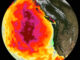 Monatliche Durchschnittstemperatur der Meeresoberfläche für Mai 2015 (Courtesy NASA Physical Oceanography Distributed Active Archive Center)