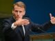 Frankreichs Präsident Emmanuel Macron spricht während der 81. Generalversammlung der Vereinten Nationen im UN-Hauptquartier in New York am 22. September 2026. (Foto: ANGELA WEISS / AFP)