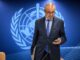 WHO-Generaldirektor Tedros Adhanom Ghebreyesus Am 7. Oktober 2026 in Genf. (Foto: Fabrice COFFRINI / AFP)