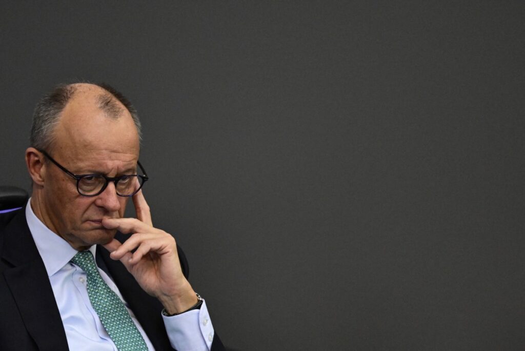 Friedrich Merz am 14. Oktober 2026 im Bundestag in Berlin. (Foto: John MACDOUGALL / AFP)