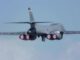 Ein B-1B Lancer der US Air Force startet vom britischen Luftwaffenstützpunkt RAF Fairford. (Foto: U.S. Air Force/Senior Airman Jeff Fitch, Public Domain9