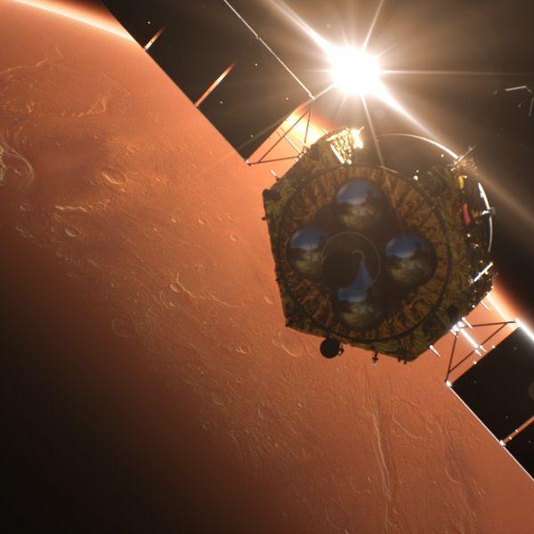 Der chinesische Marsorbiter Tianwen-1 im All. Chinas treibt den Ausbau weltraumgestützter Rechen- und Datendienste voran (Foto: Ling Xin/CNSA, CC BY 4.0)