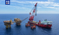 Chinas erste Offshore-Plattform zur Einleitung von Kohlendioxid zur Steigerung der Erdgasförderung befindet sich im Bau im Gasfeld Dongfang 1-1. (Foto: CCTV News)